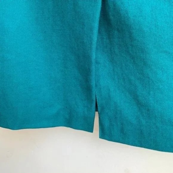 [SOLD] VINTAGE 100% Wool 50's Teal Aqua Jewel Tone High waisted Pencil Skirt - Picture 8 of 10